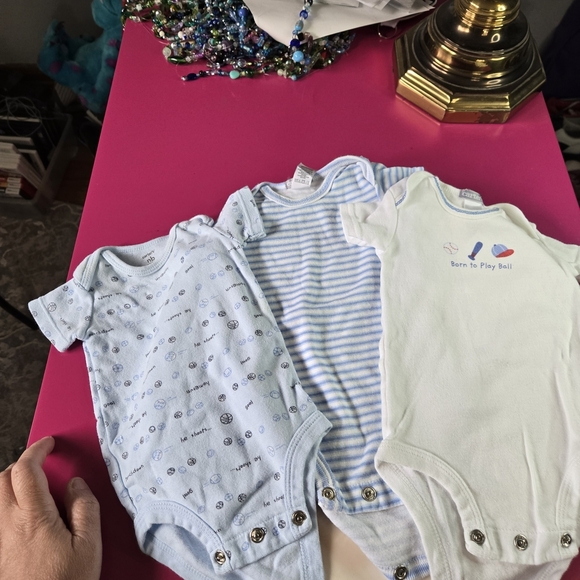 Blue and White Baby Onesie Set - Picture 1 of 10